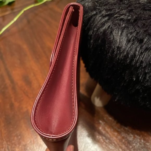 Cartier EUC VINTAGE Wine Leather Clutch, Mini Document Portfolio Bag - Picture 5 of 10